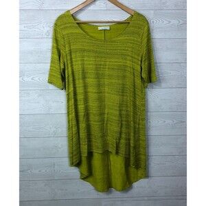 Bryn Walker Women's Short Sleeve High Low Knit Tunic Shirt Scoop Neck Size Small